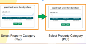 Select the property category (flat or plot)